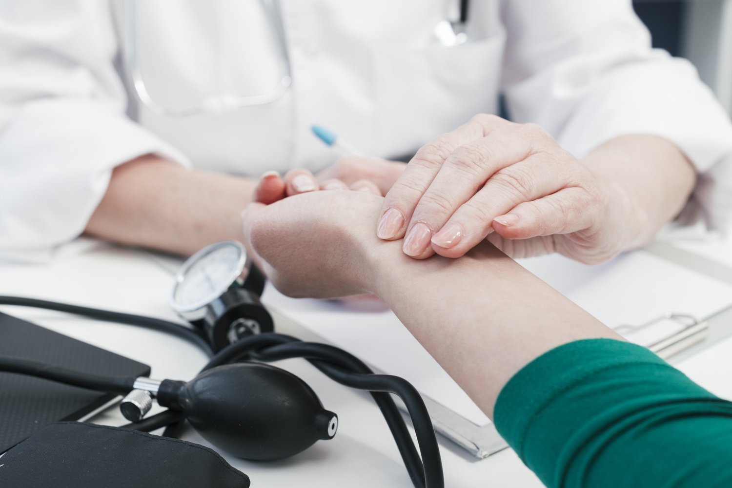 Healthcare professional supporting a patient